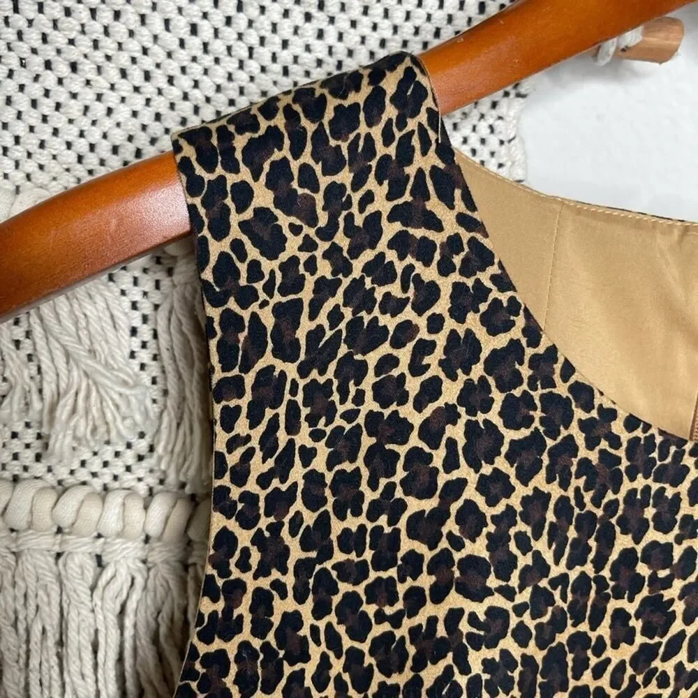 J. Crew Leopard Sleeveless Midi Dress